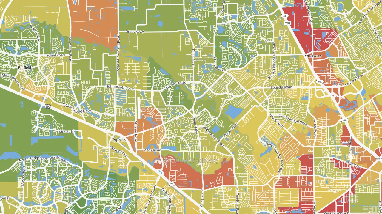 77429, TX Map of Vehicle Theft Rates