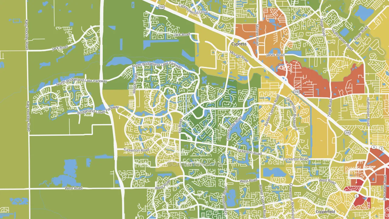 77433, TX Map of Vehicle Theft Rates