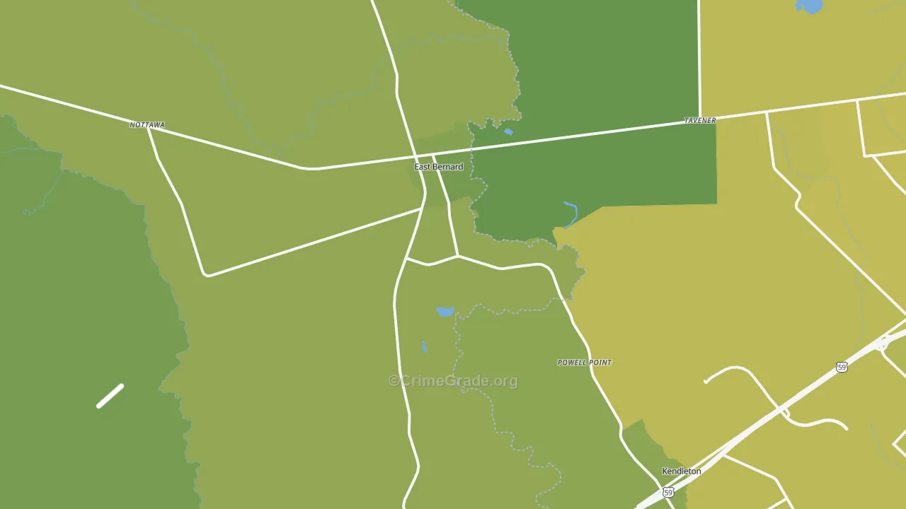 77435, TX Map of Vehicle Theft Rates
