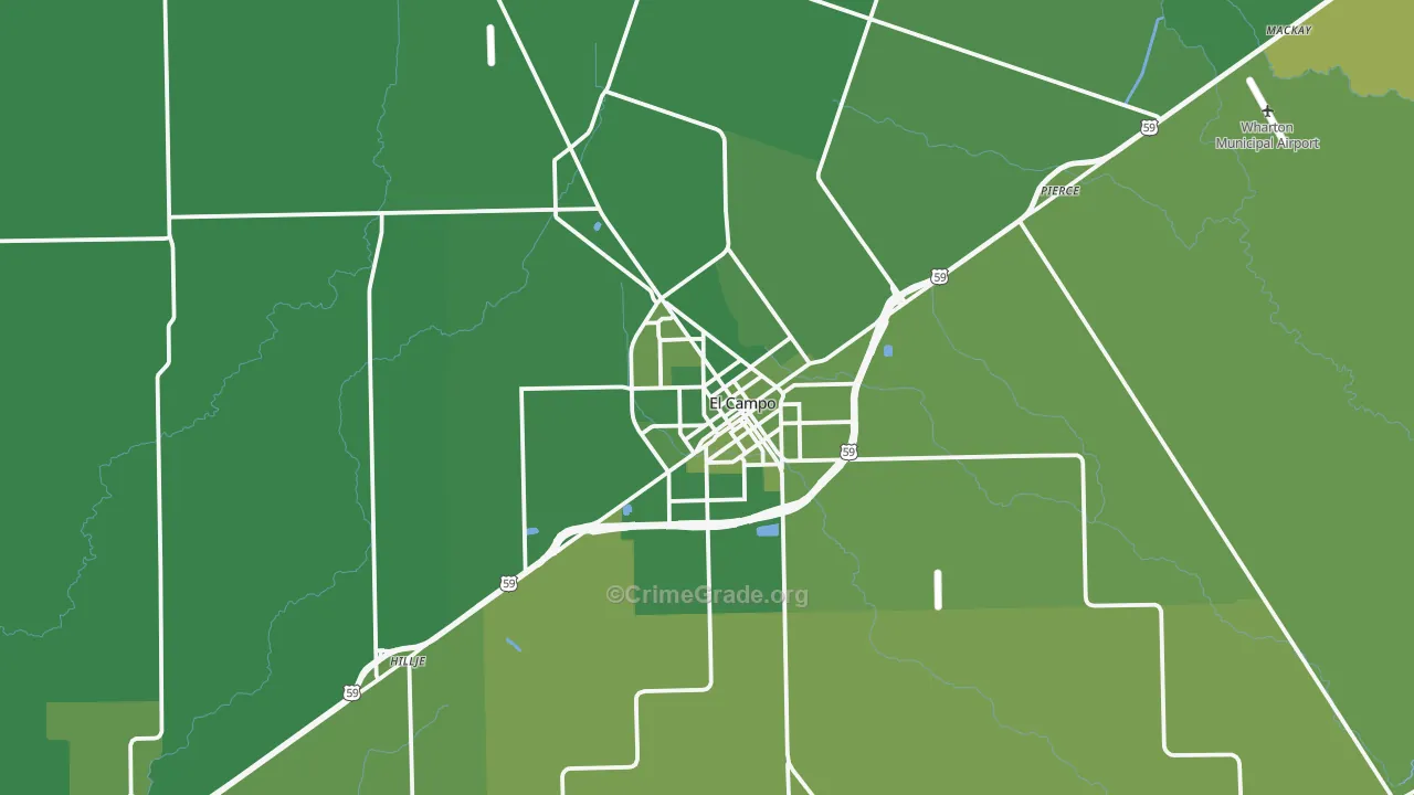 77437, TX Map of Vehicle Theft Rates