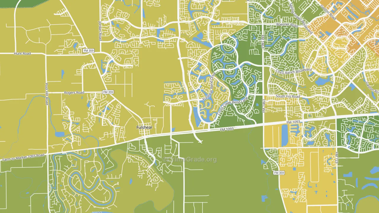 77441, TX Map of Vehicle Theft Rates