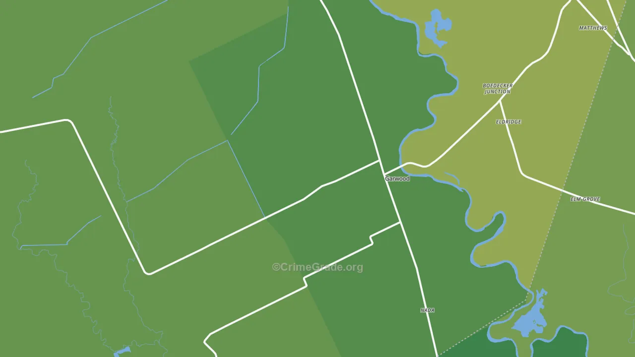 77442, TX Map of Vehicle Theft Rates