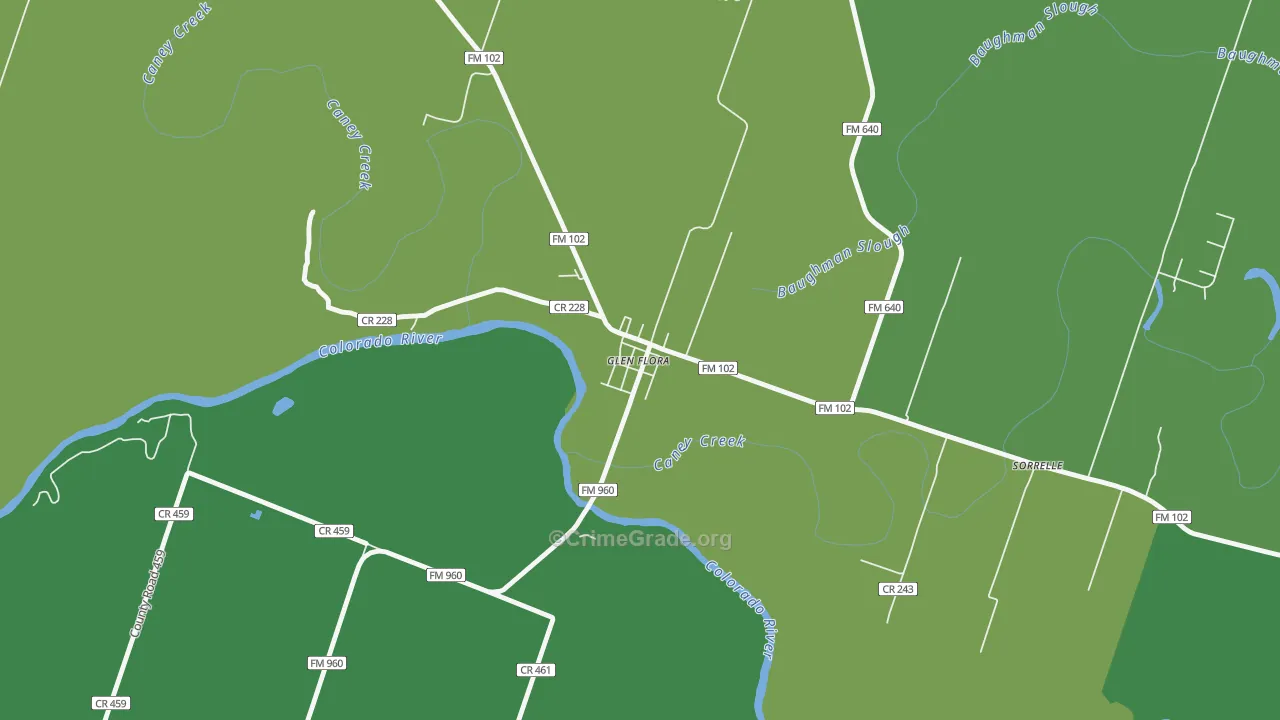 77443, TX Map of Vehicle Theft Rates