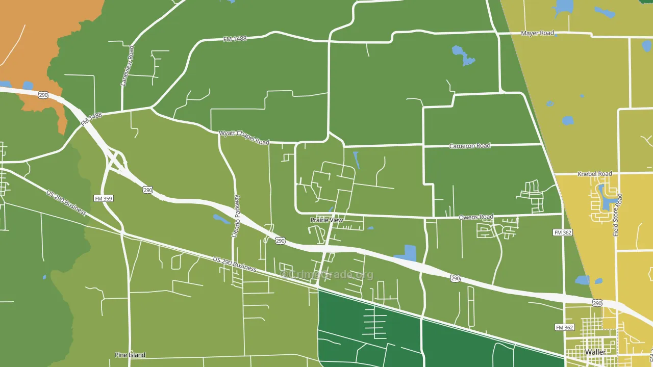77446, TX Map of Vehicle Theft Rates
