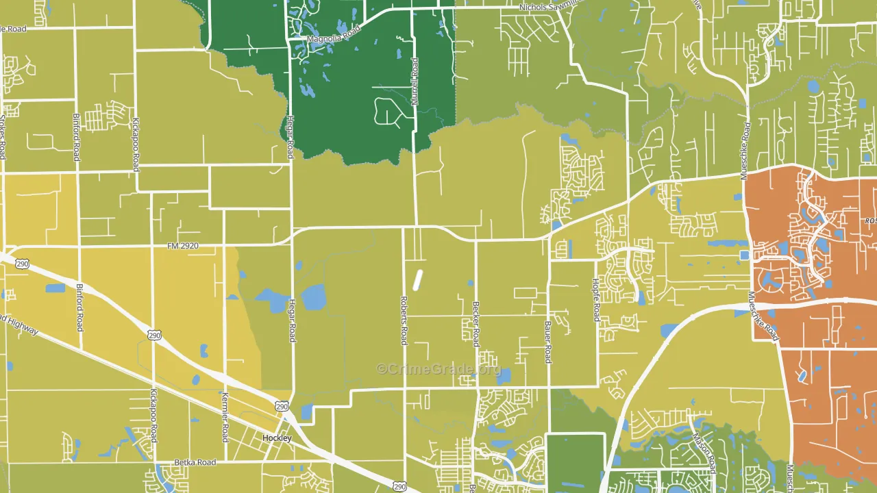 77447, TX Map of Vehicle Theft Rates