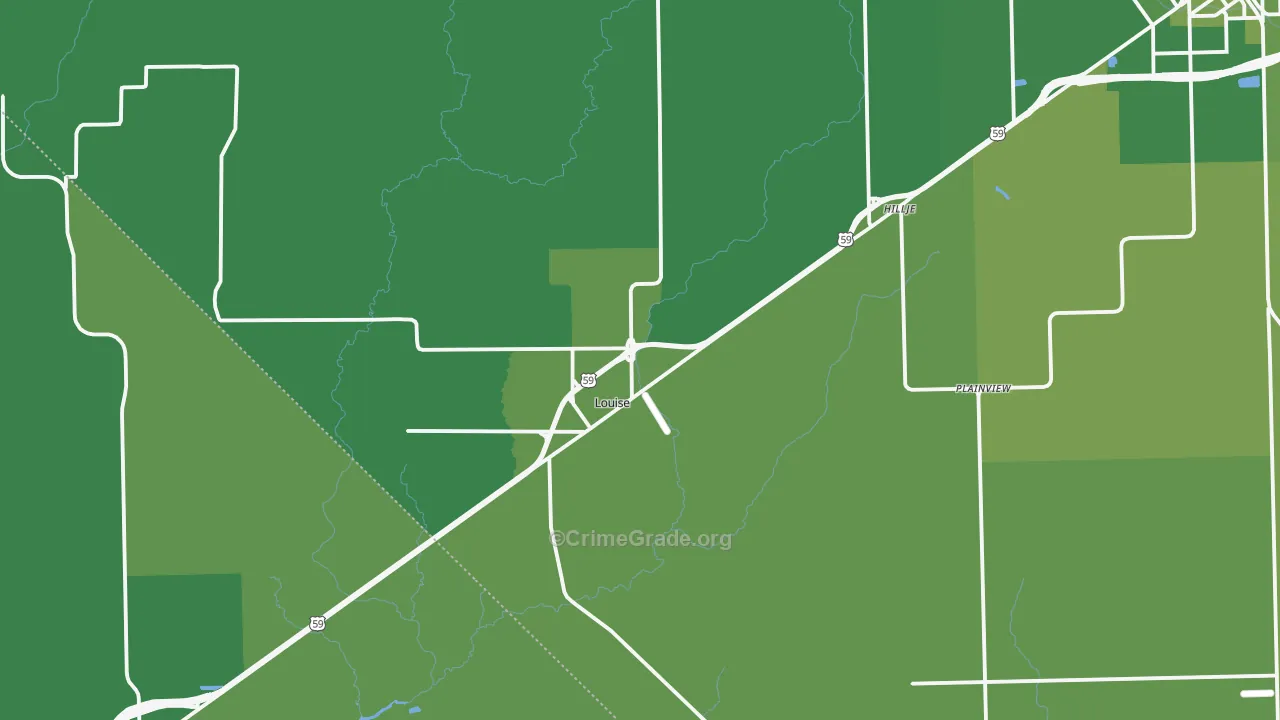 77455, TX Map of Vehicle Theft Rates