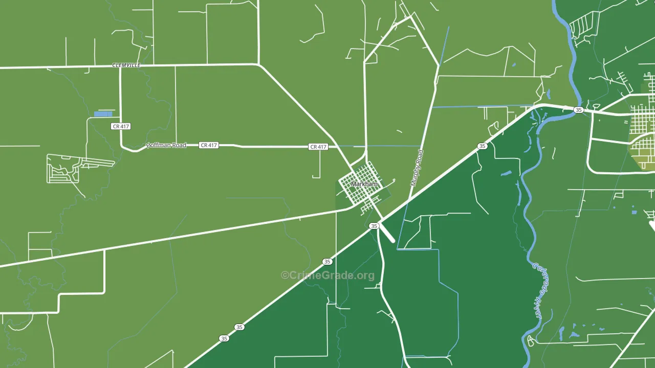 77456, TX Map of Vehicle Theft Rates