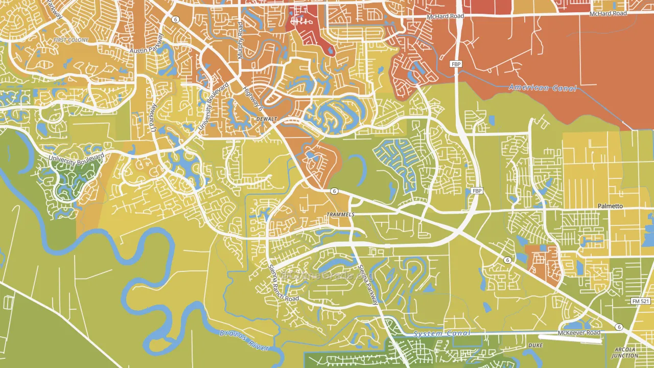 77459, TX Map of Vehicle Theft Rates