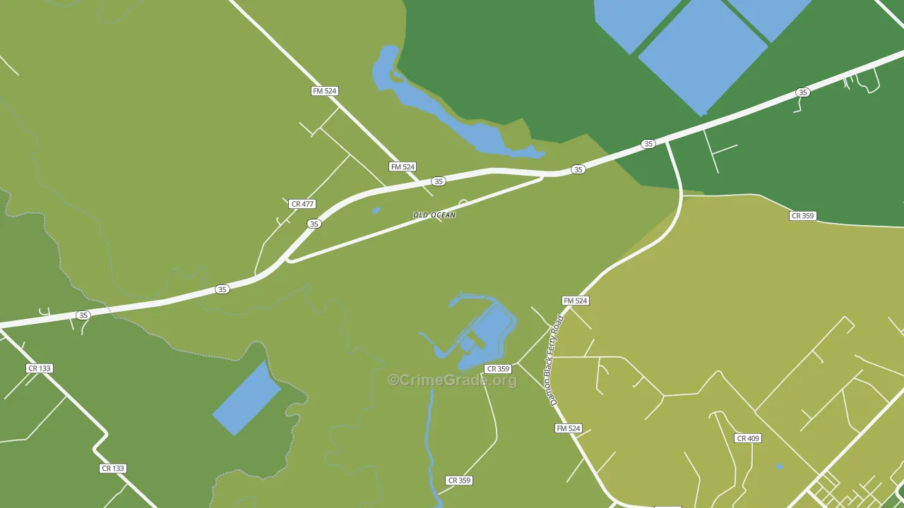 77463, TX Map of Vehicle Theft Rates