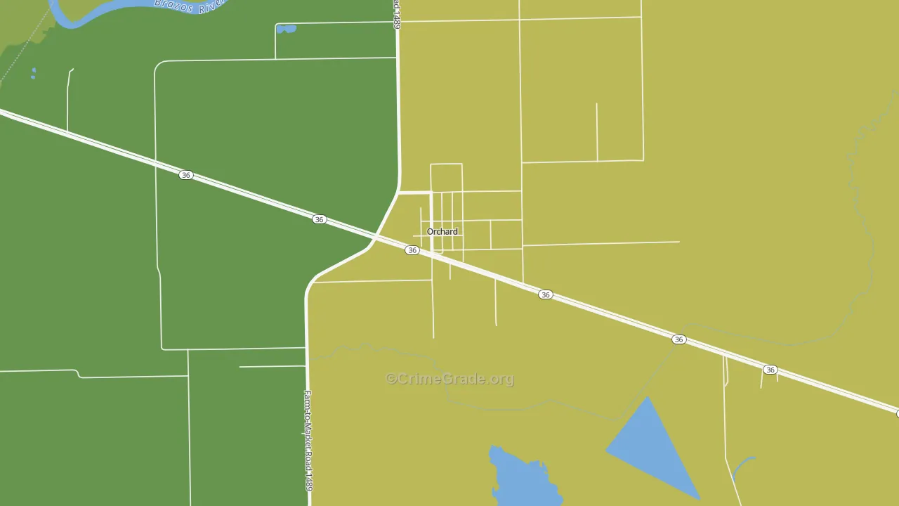 77464, TX Map of Vehicle Theft Rates