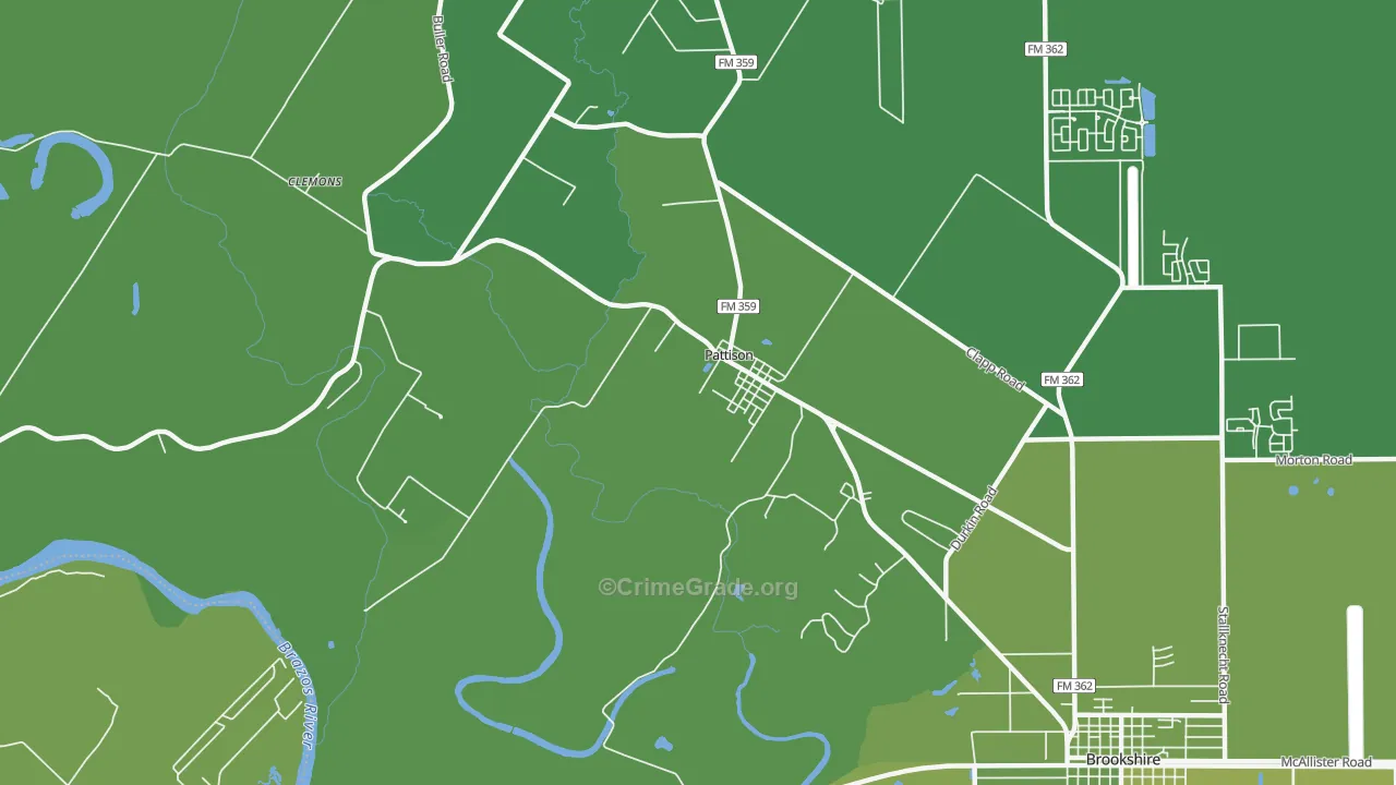 77466, TX Map of Vehicle Theft Rates