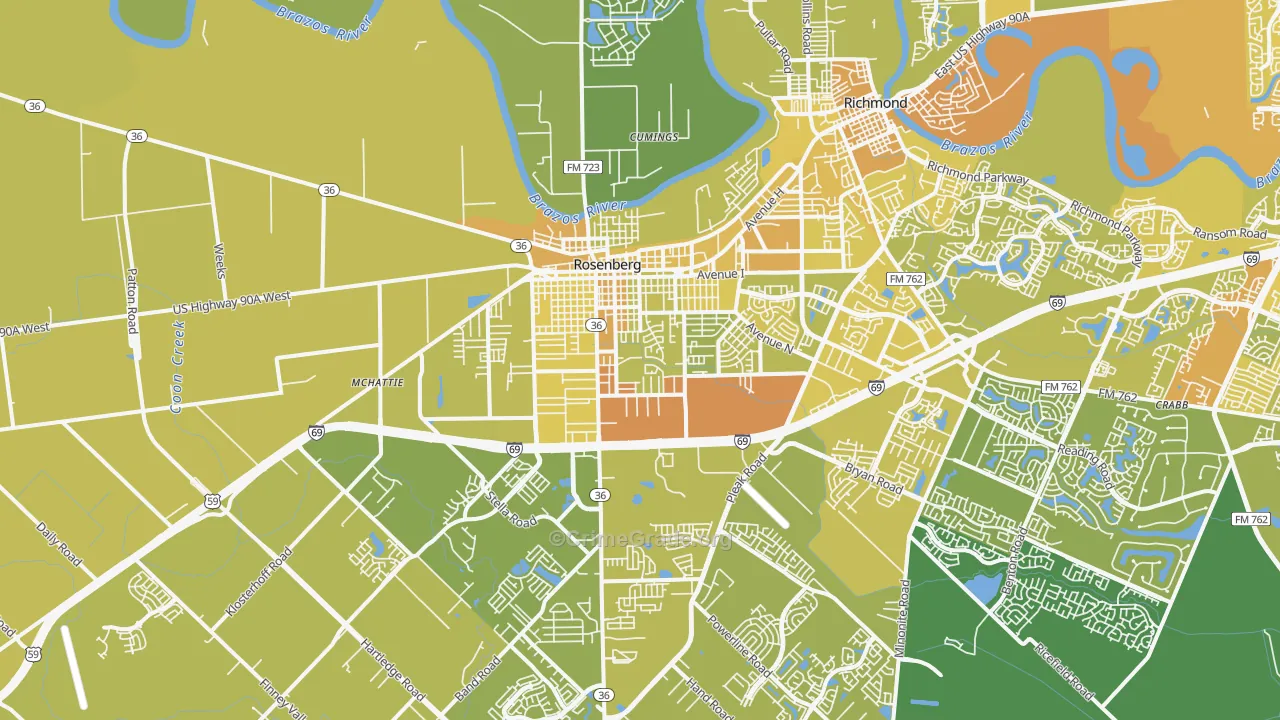 77471, TX Map of Vehicle Theft Rates