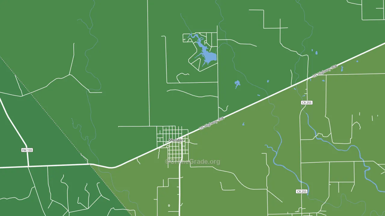 77475, TX Map of Vehicle Theft Rates