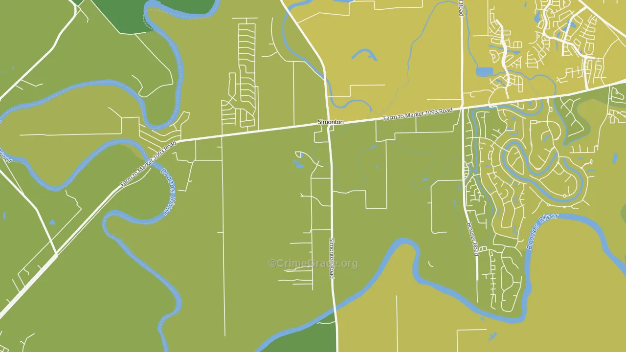 77476, TX Map of Vehicle Theft Rates