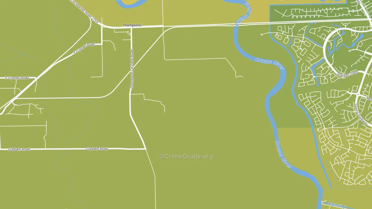 77481, TX Map of Vehicle Theft Rates