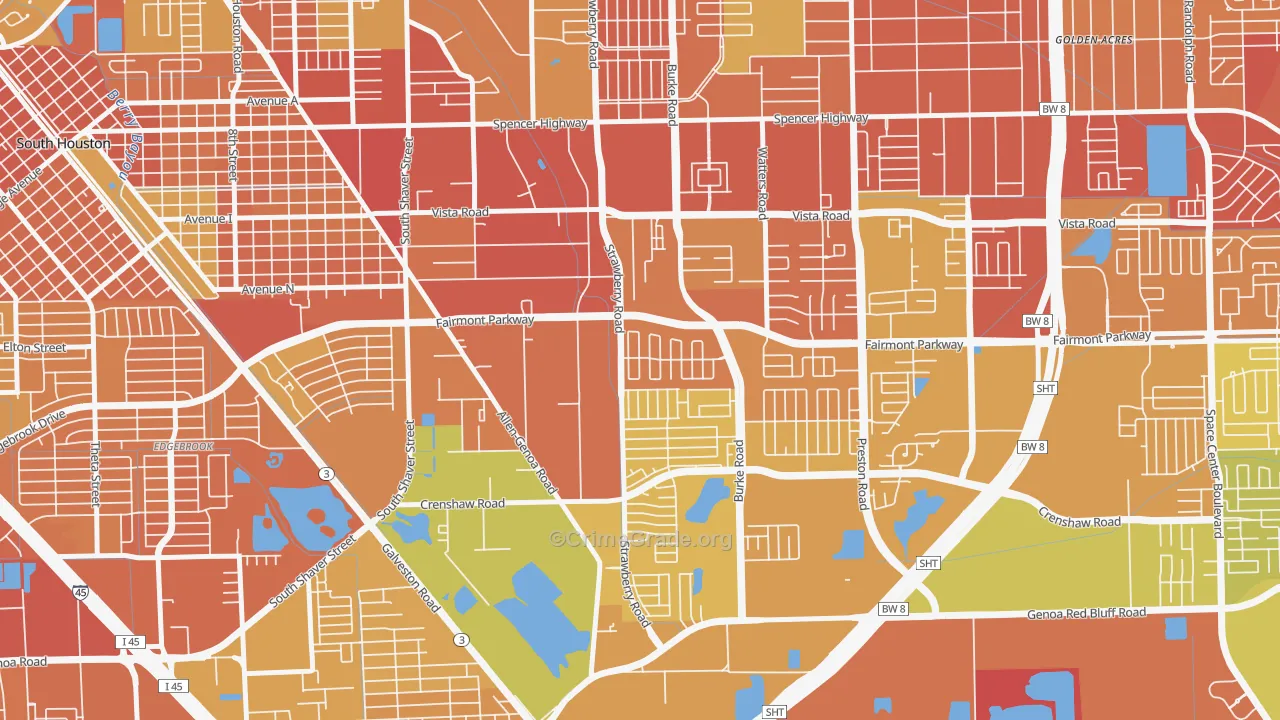 77504, TX Map of Vehicle Theft Rates