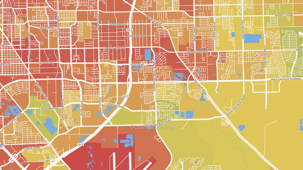 77505, TX Map of Vehicle Theft Rates