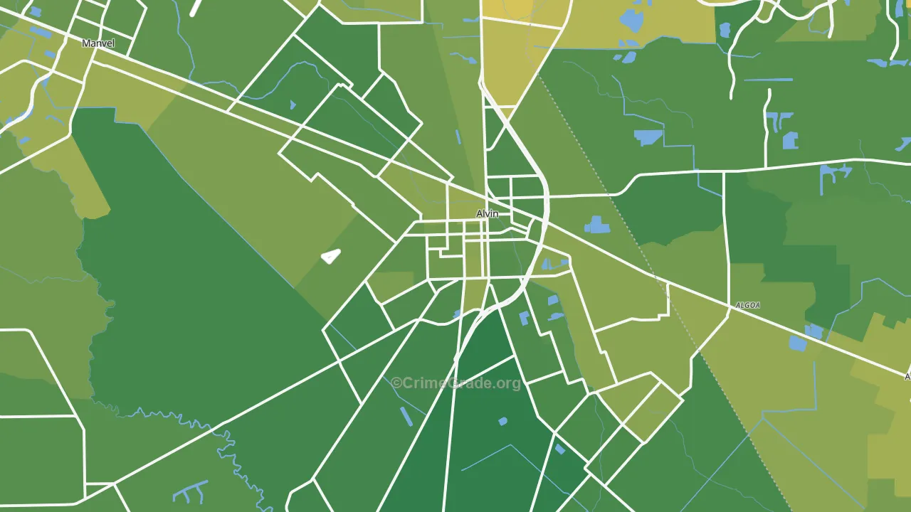 77511, TX Map of Vehicle Theft Rates