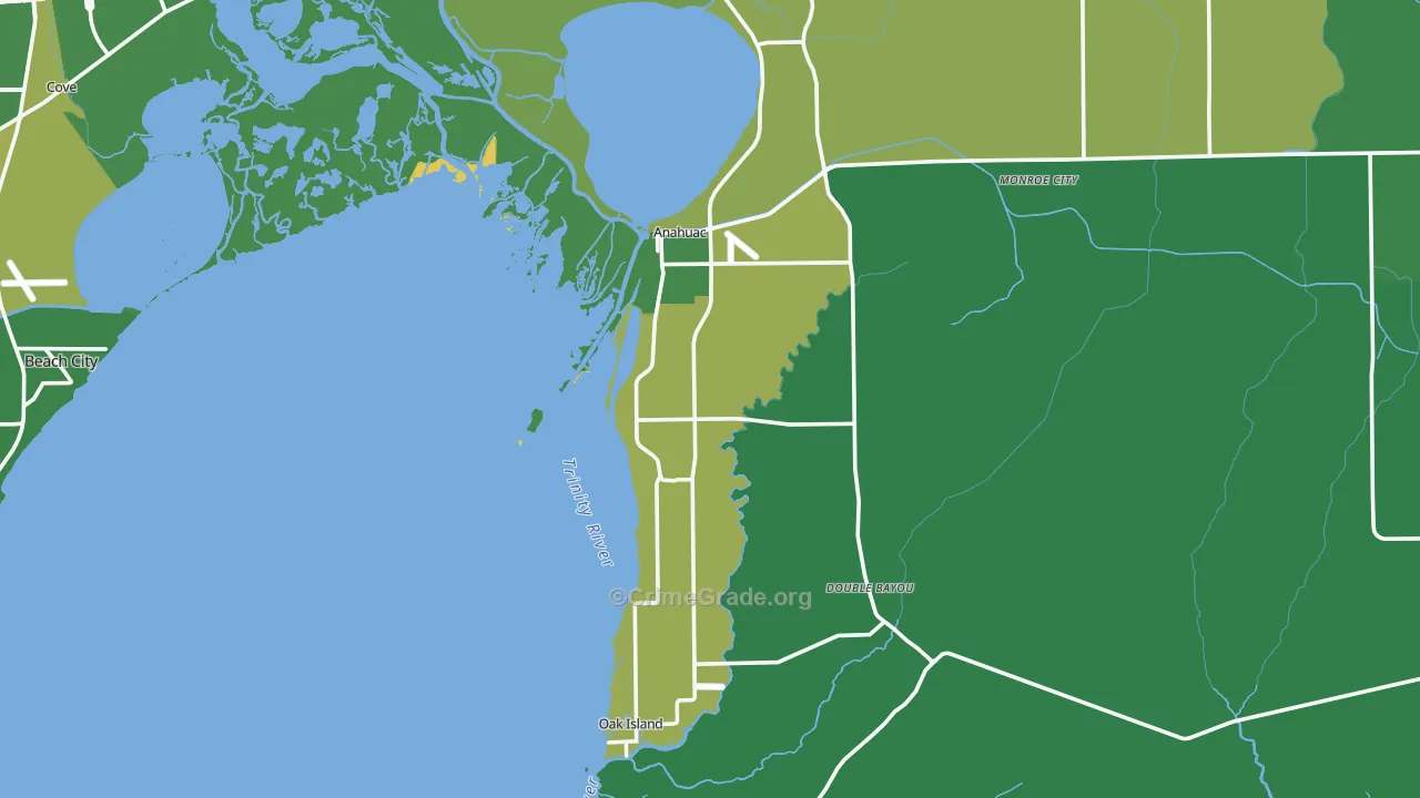 77514, TX Map of Vehicle Theft Rates