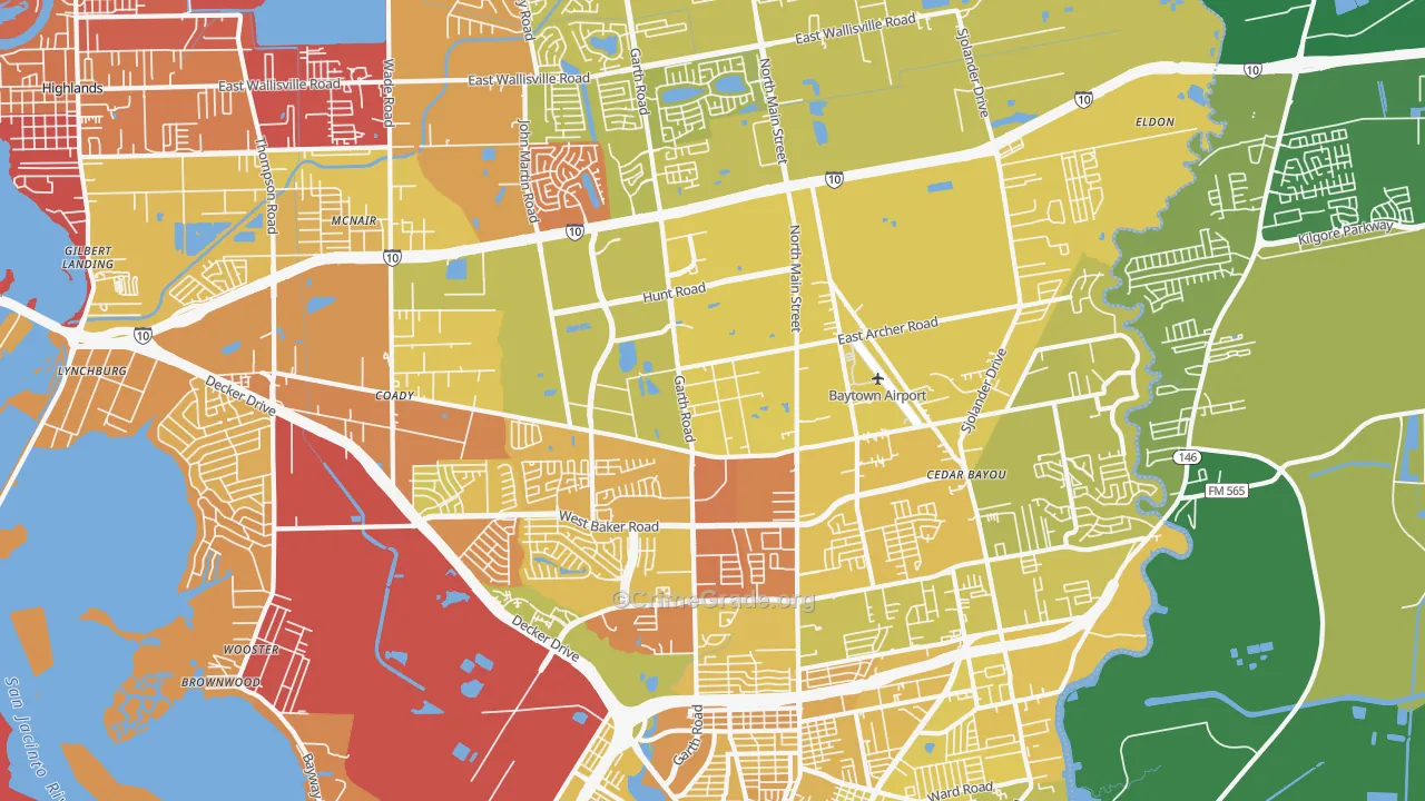 77521, TX Map of Vehicle Theft Rates