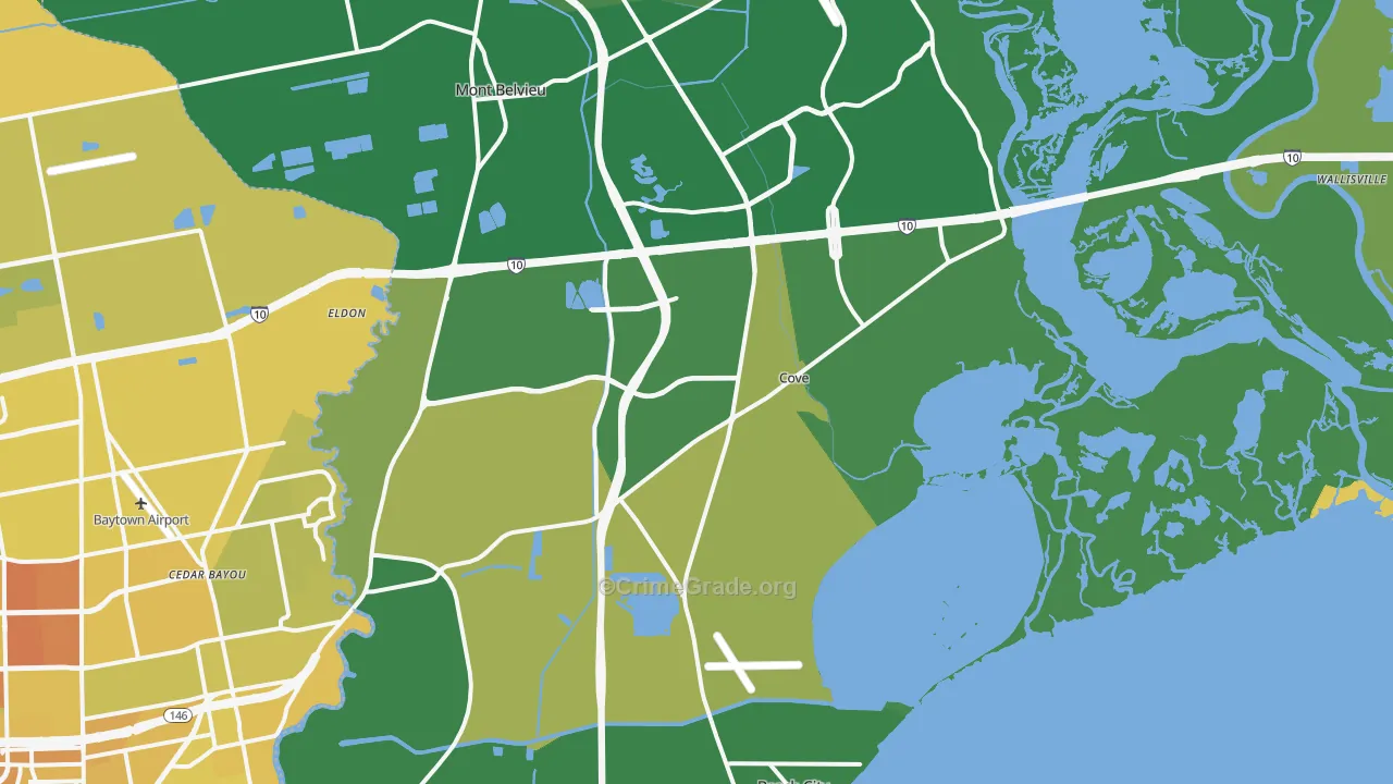 77523, TX Map of Vehicle Theft Rates