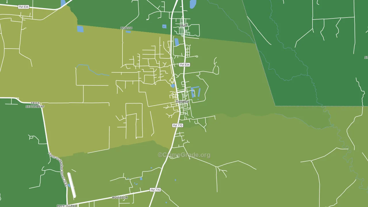 77533, TX Map of Vehicle Theft Rates