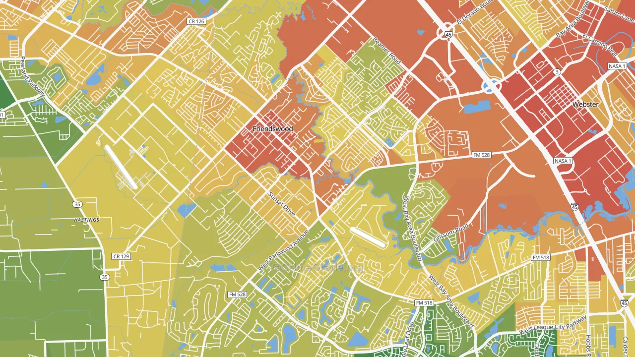 77546, TX Map of Vehicle Theft Rates