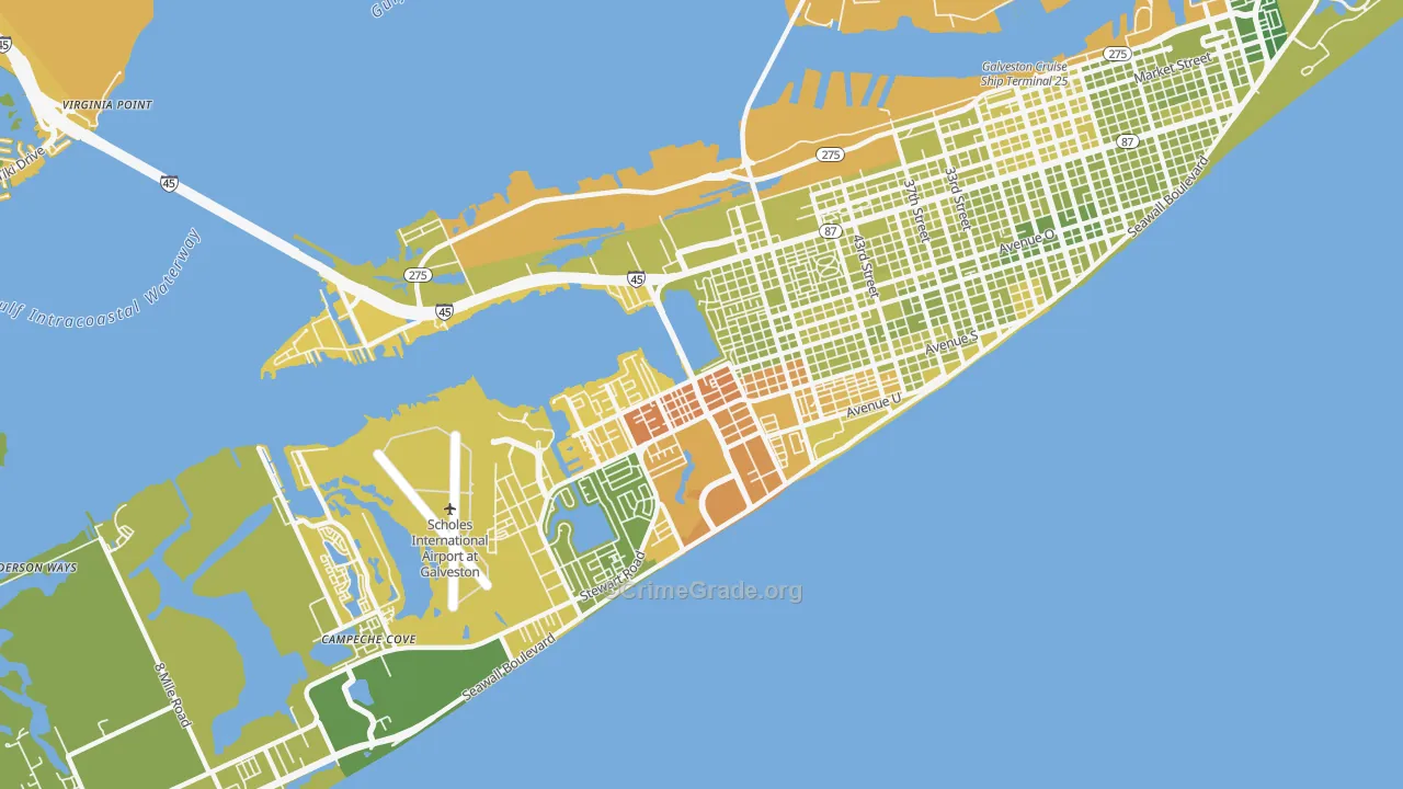 77551, TX Map of Vehicle Theft Rates