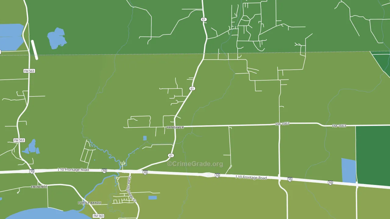 77560, TX Map of Vehicle Theft Rates