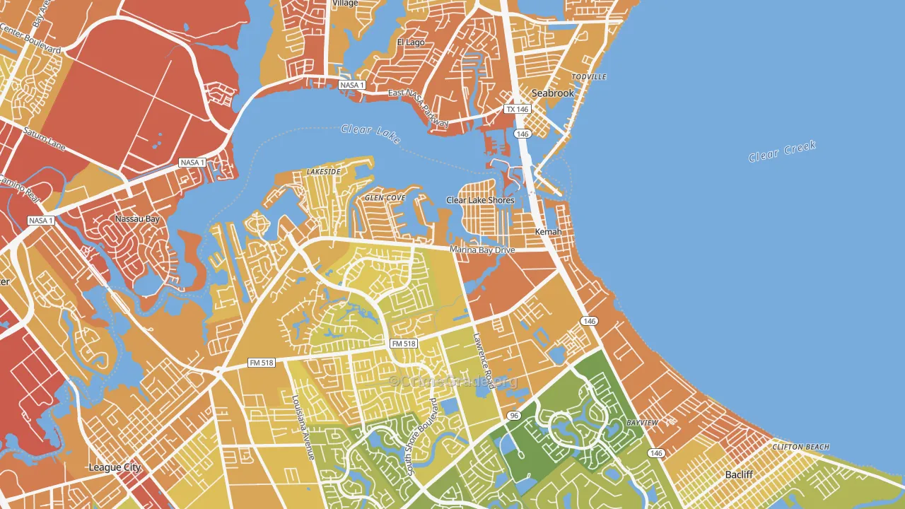 77565, TX Map of Vehicle Theft Rates