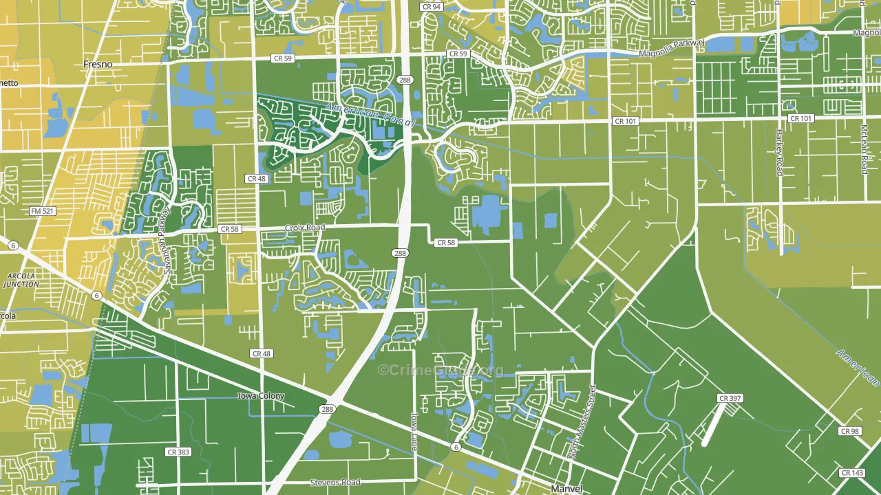 77578, TX Map of Vehicle Theft Rates