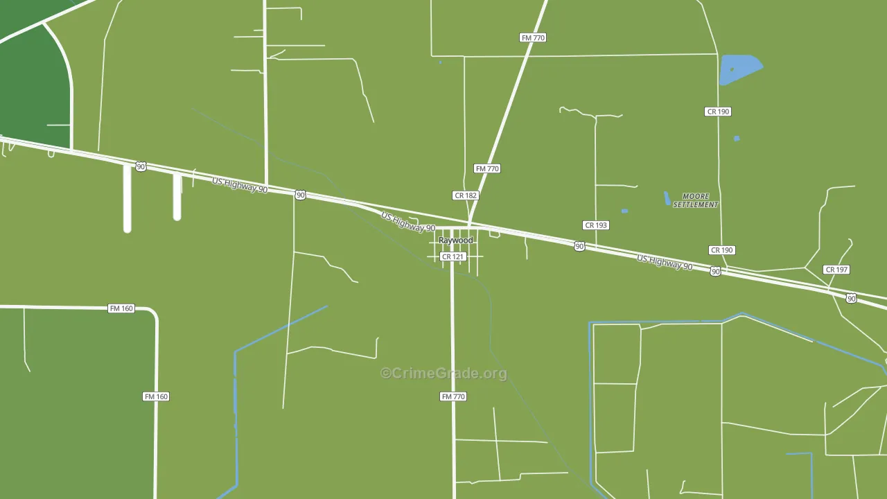 77582, TX Map of Vehicle Theft Rates