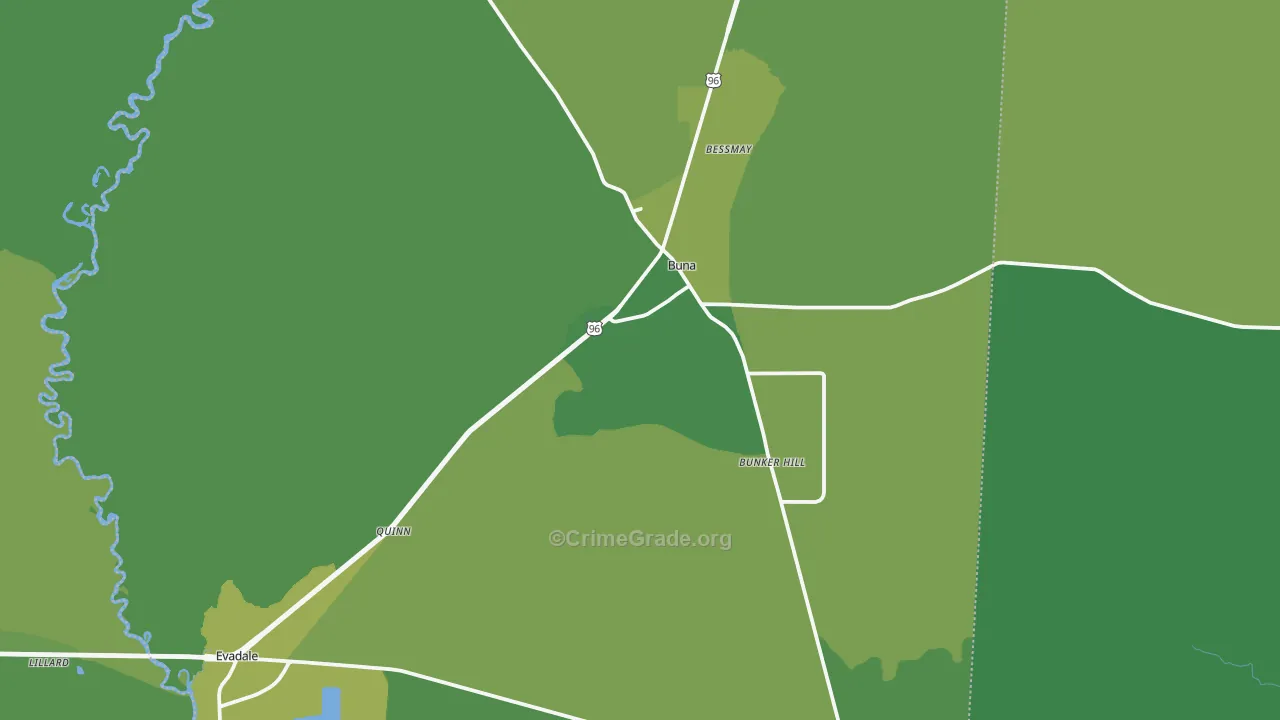 77612, TX Map of Vehicle Theft Rates