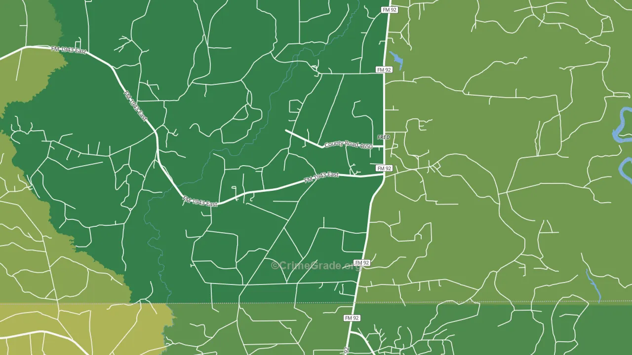 77616, TX Map of Vehicle Theft Rates
