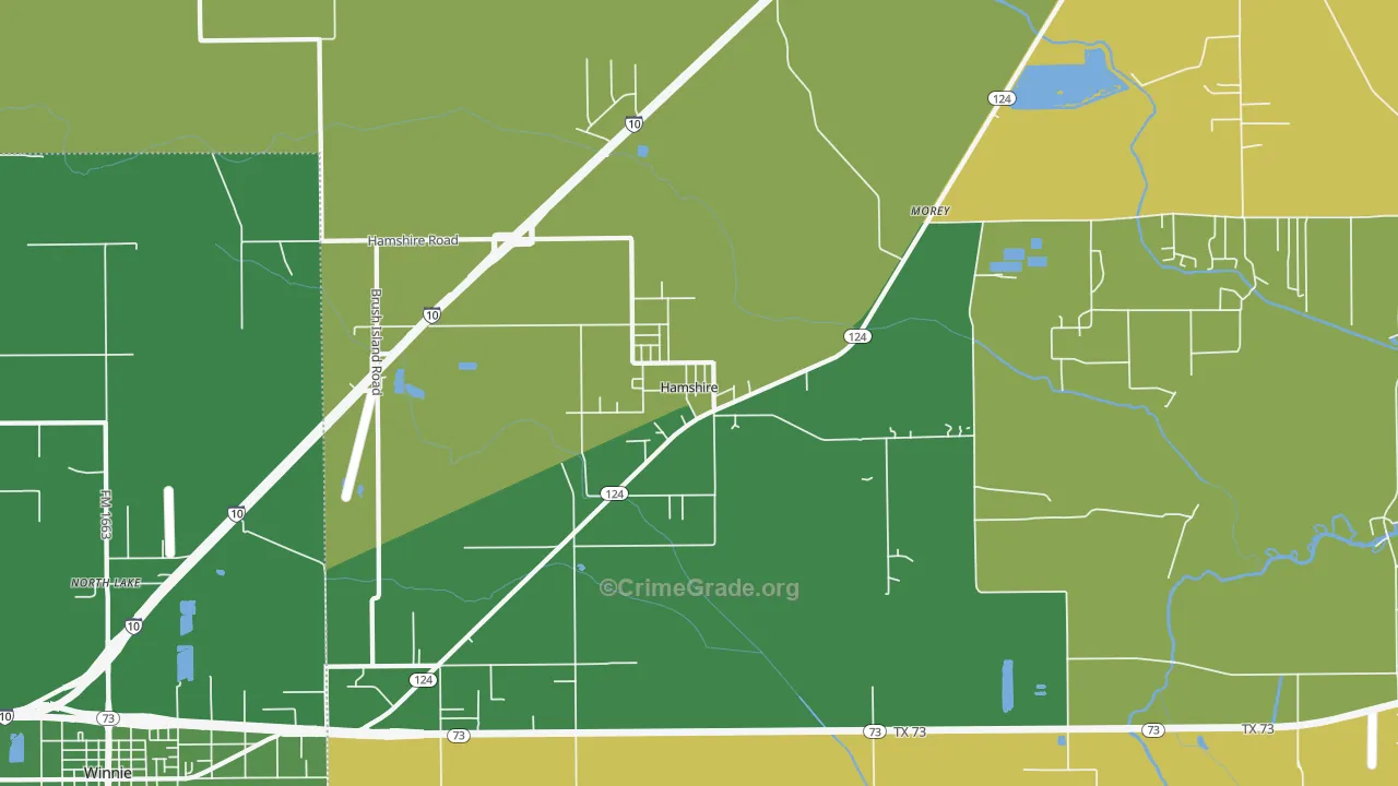 77622, TX Map of Vehicle Theft Rates