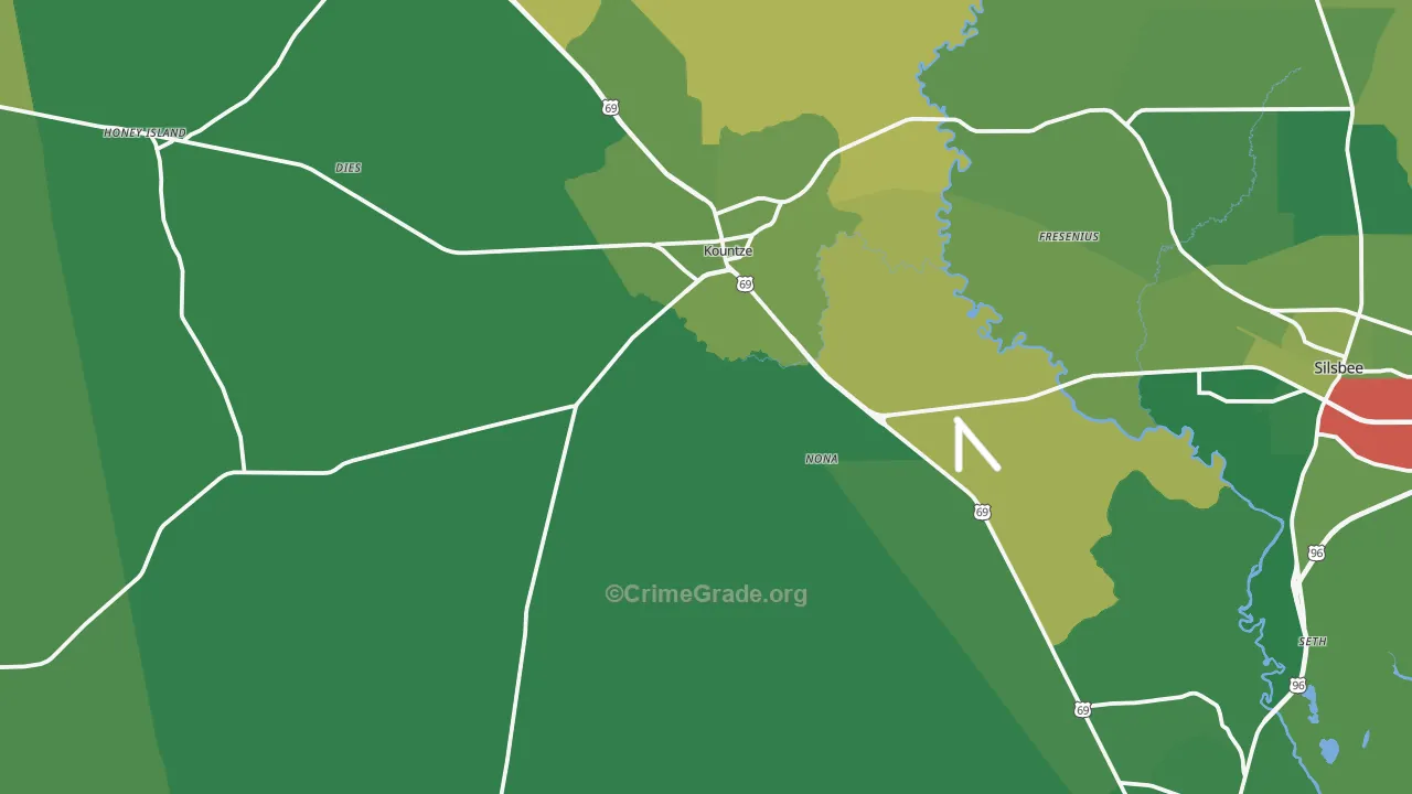 77625, TX Map of Vehicle Theft Rates