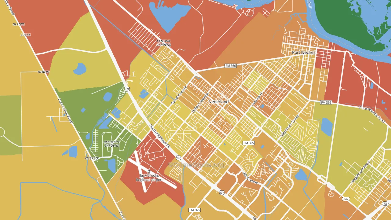 77627, TX Map of Vehicle Theft Rates