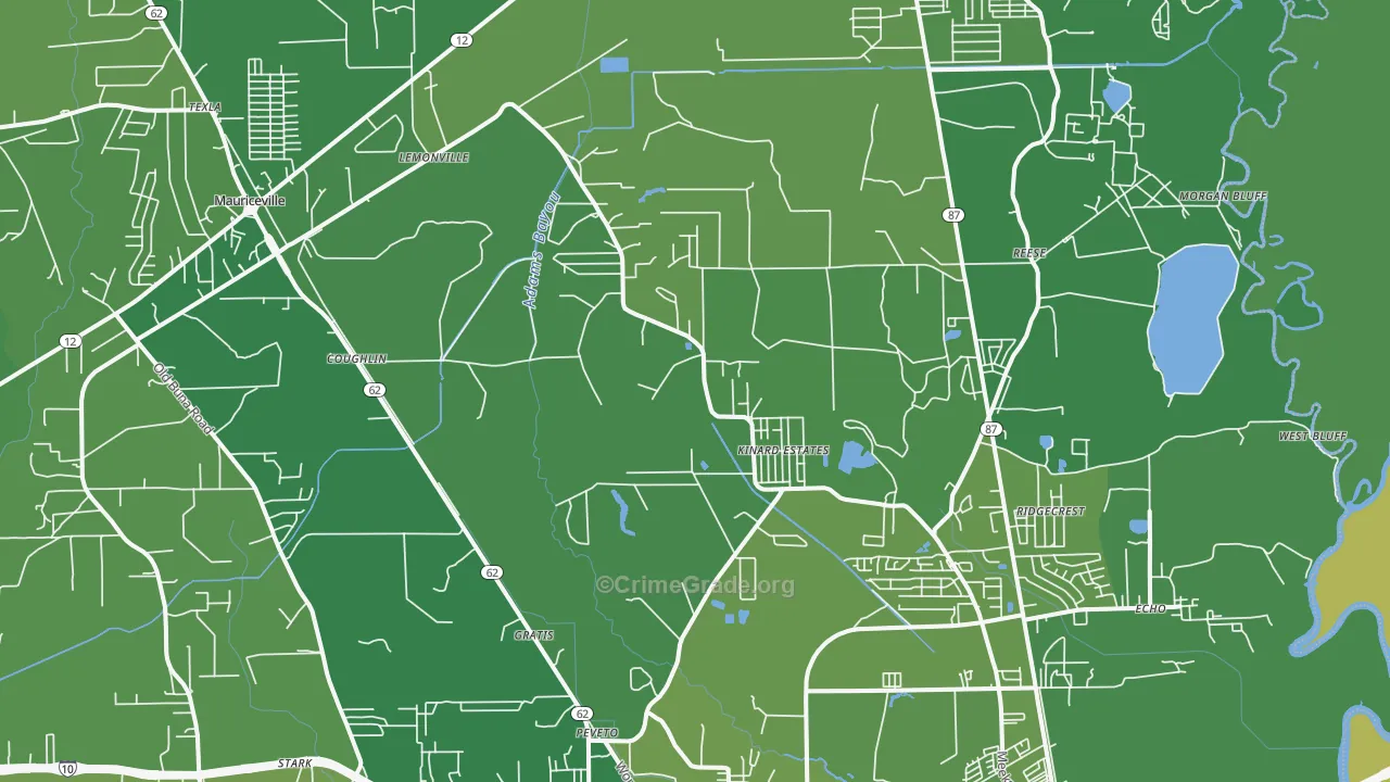 77632, TX Map of Vehicle Theft Rates