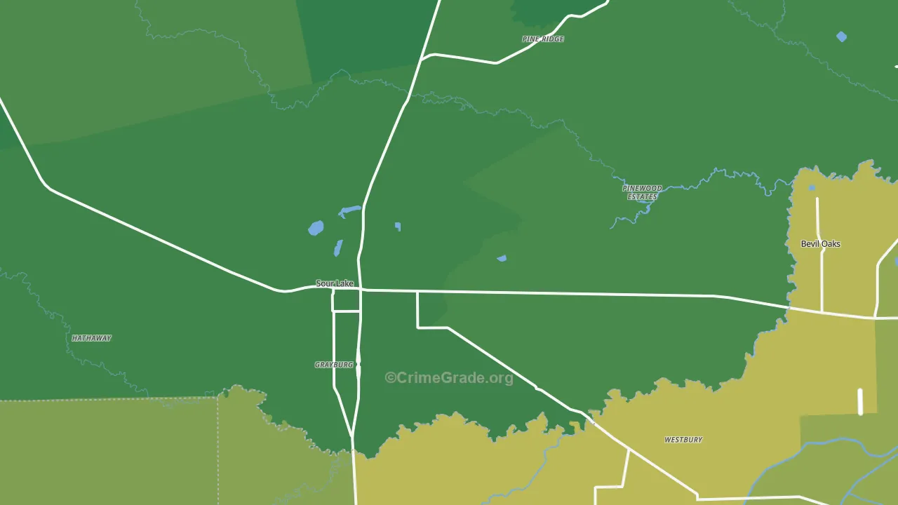 77659, TX Map of Vehicle Theft Rates