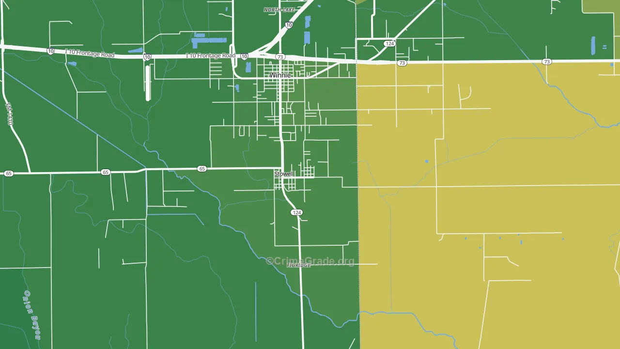 77661, TX Map of Vehicle Theft Rates