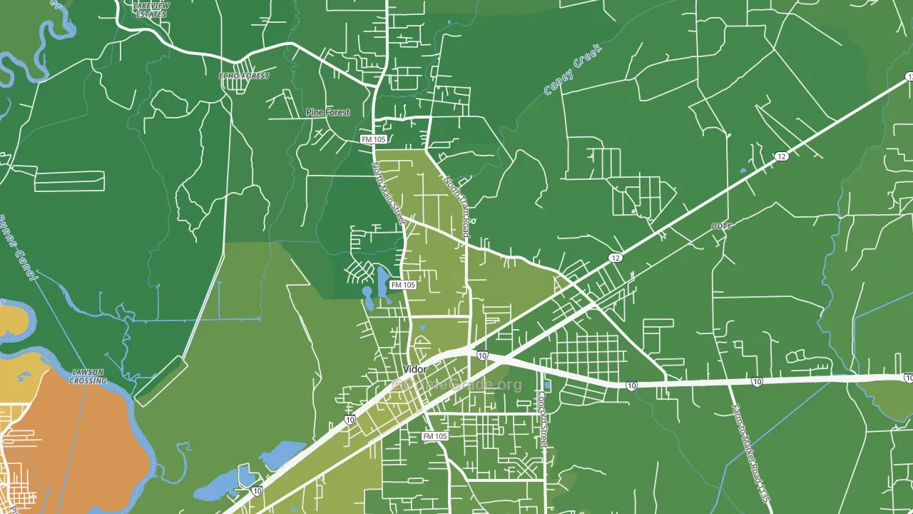 77662, TX Map of Vehicle Theft Rates