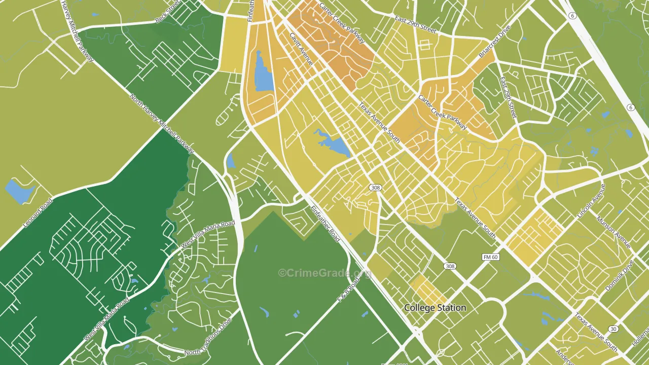 77801, TX Map of Vehicle Theft Rates