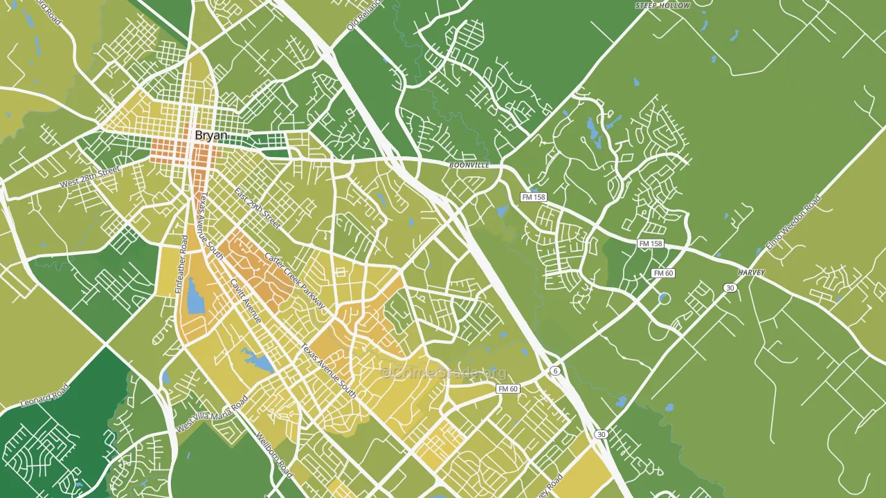77802, TX Map of Vehicle Theft Rates