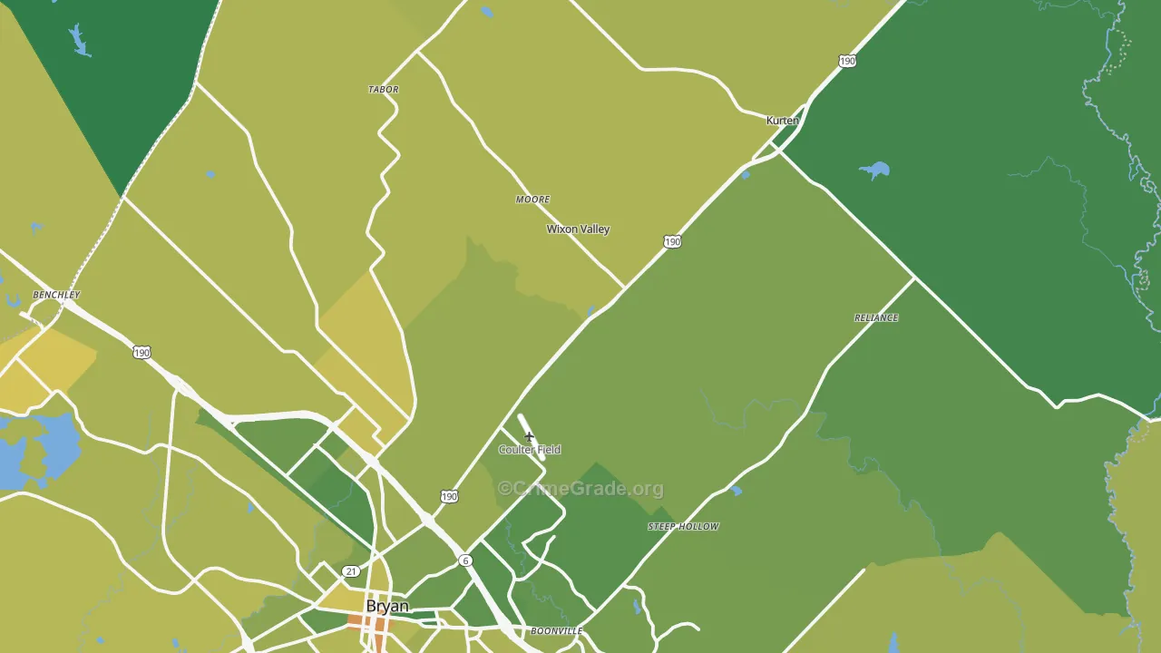 77808, TX Map of Vehicle Theft Rates
