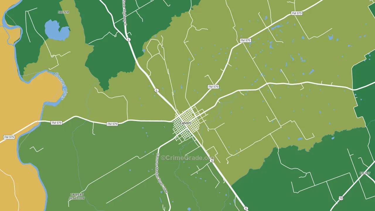 77837, TX Map of Vehicle Theft Rates