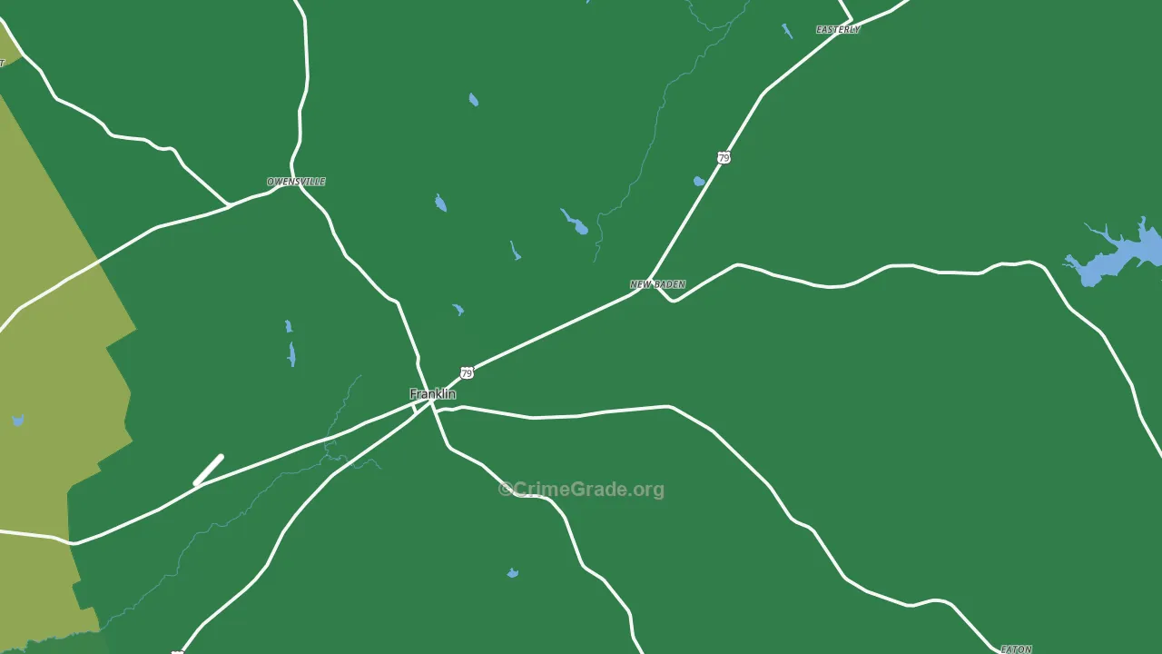 77856, TX Map of Vehicle Theft Rates