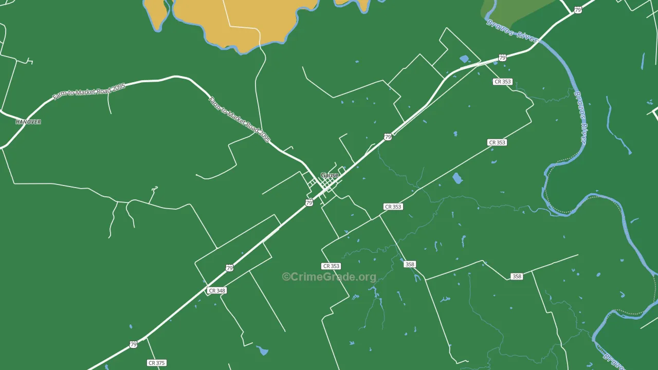 77857, TX Map of Vehicle Theft Rates