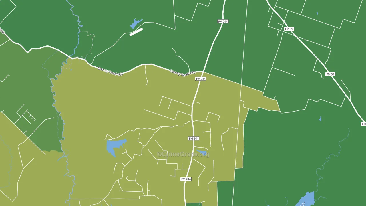 77861, TX Map of Vehicle Theft Rates
