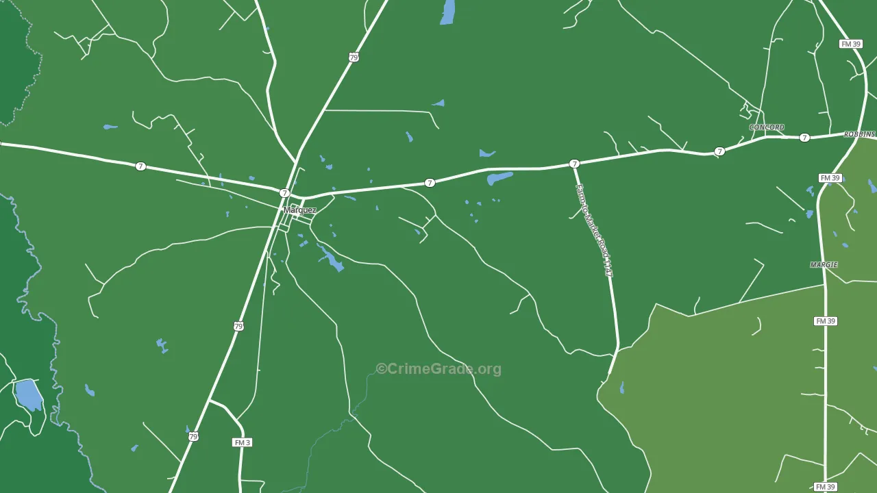 77865, TX Map of Vehicle Theft Rates
