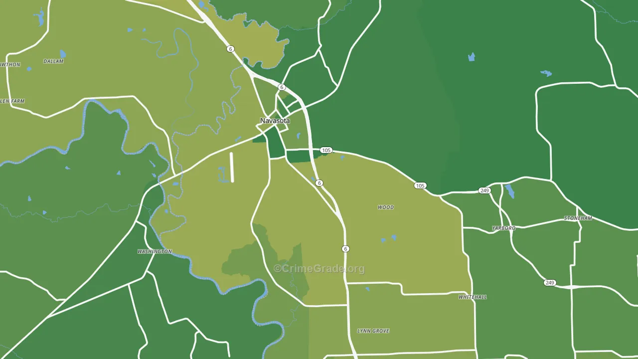77868, TX Map of Vehicle Theft Rates